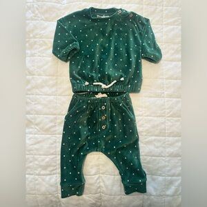 Jessica Simpson Green Polka Dot Baby Outfit